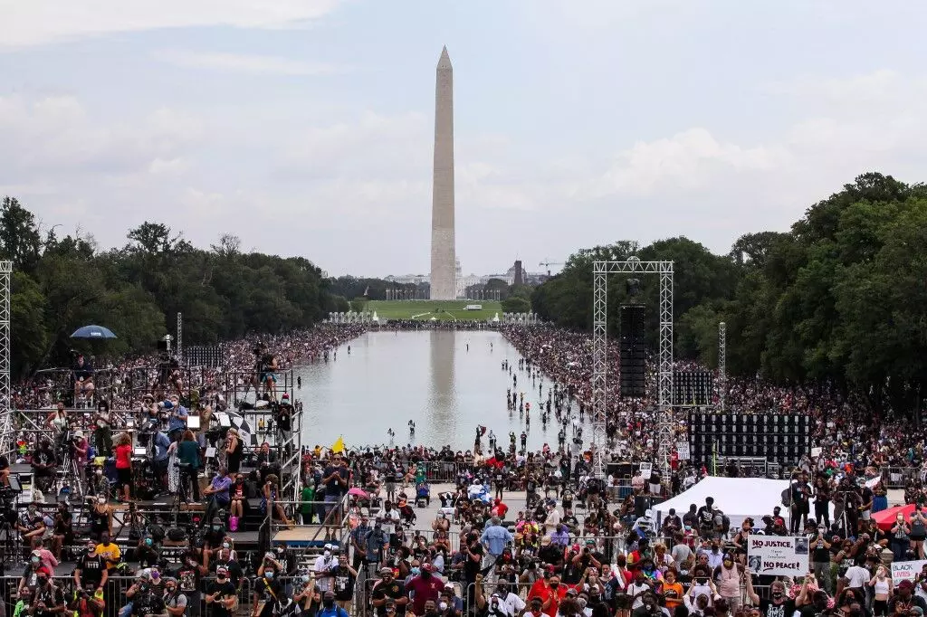 Thousands protest in Washington against police brutality, racism