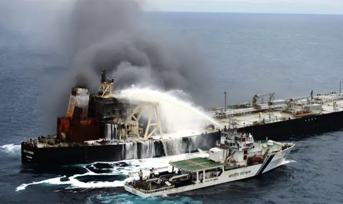 Fire on IOC charter vessel doused, major environmental disaster averted