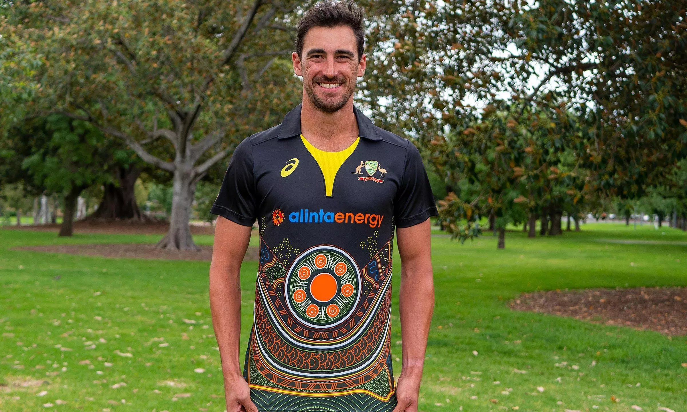 Cricket Australia unveils Indigenous jersey for mens T20 squad.