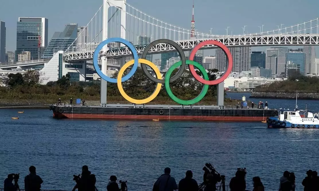 Olympic rings are back in Tokyo Bay