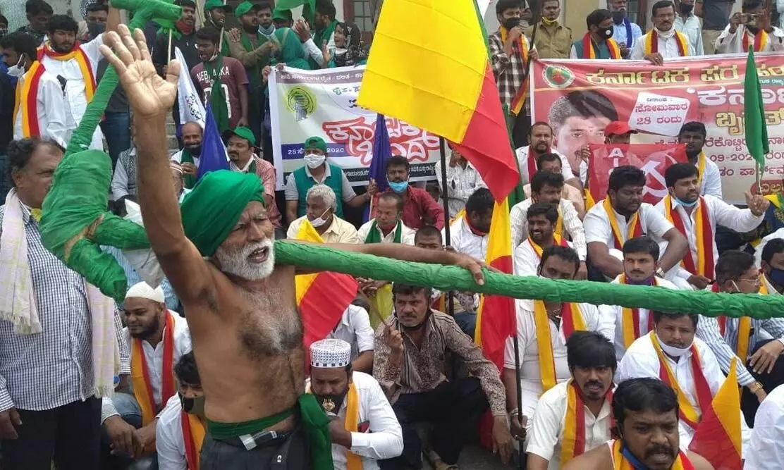 Poor support for Bharath Bandh in Karnataka