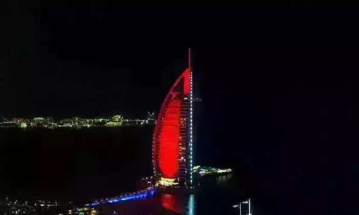 UAE lit up in red; Arab world in the hope
