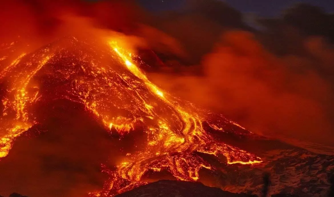 Mount Etna erupts in Italy
