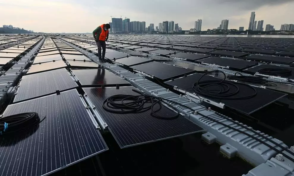 Singapore builds floating solar farm at sea to tackle climate crisis