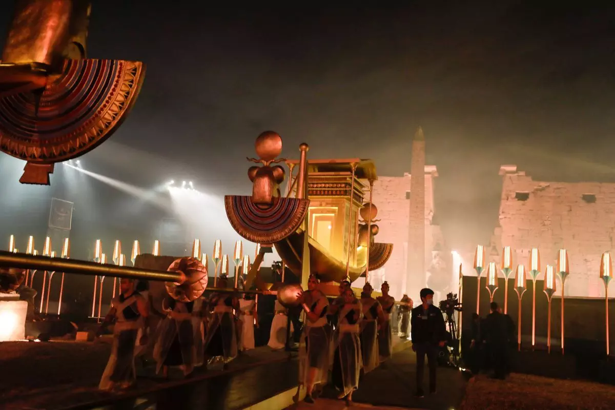 A recreation of the Opet barque ceremony (Image Credit: Mohamed Abd El Ghany/Reuters)