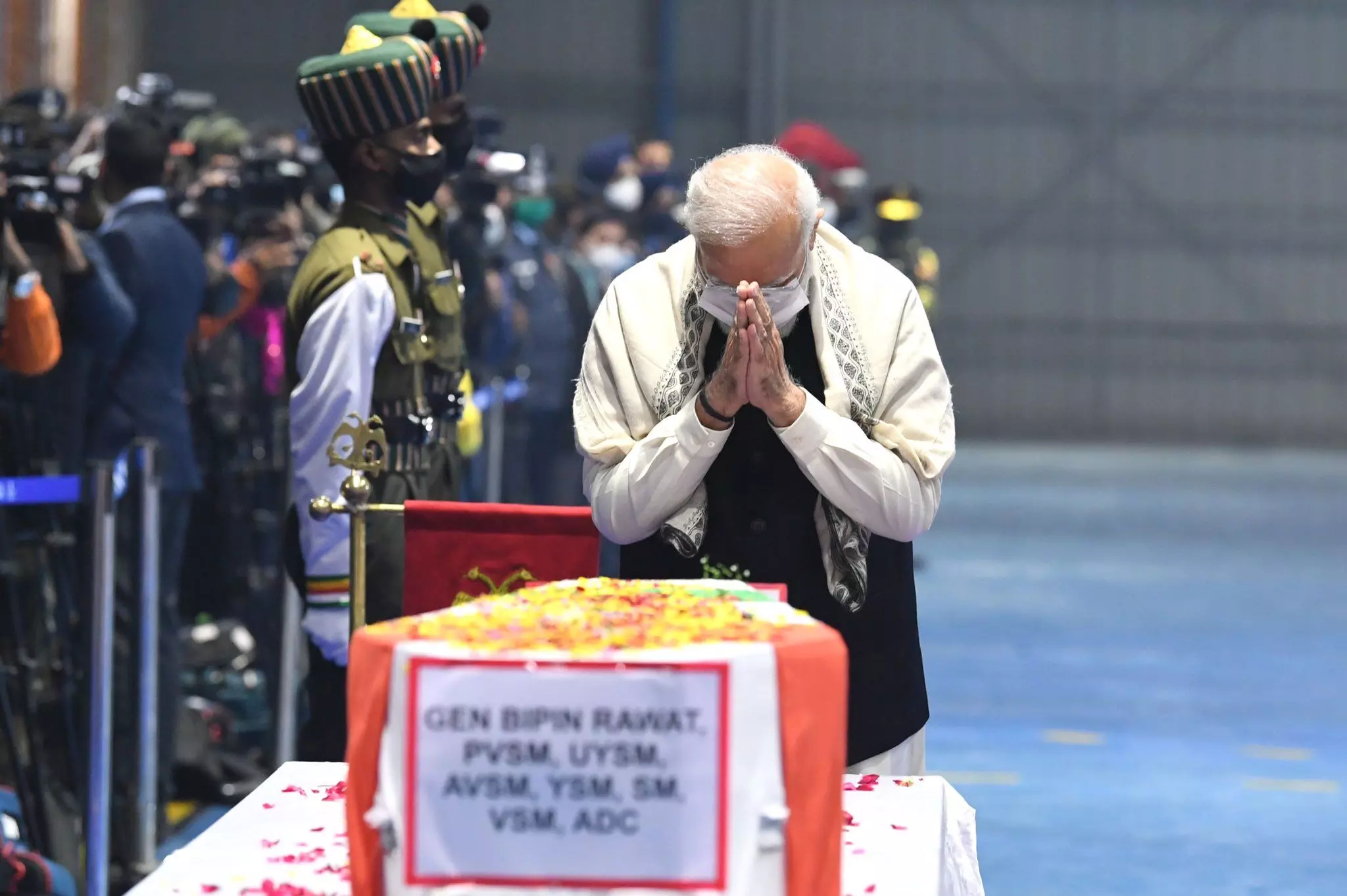 PM pays last respects to CDS Bipin Rawat in Delhi
