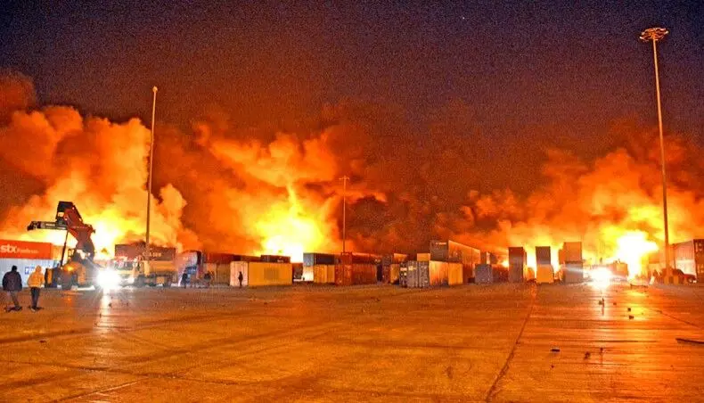 Israeli missile attack sets ablaze Syrian seaport