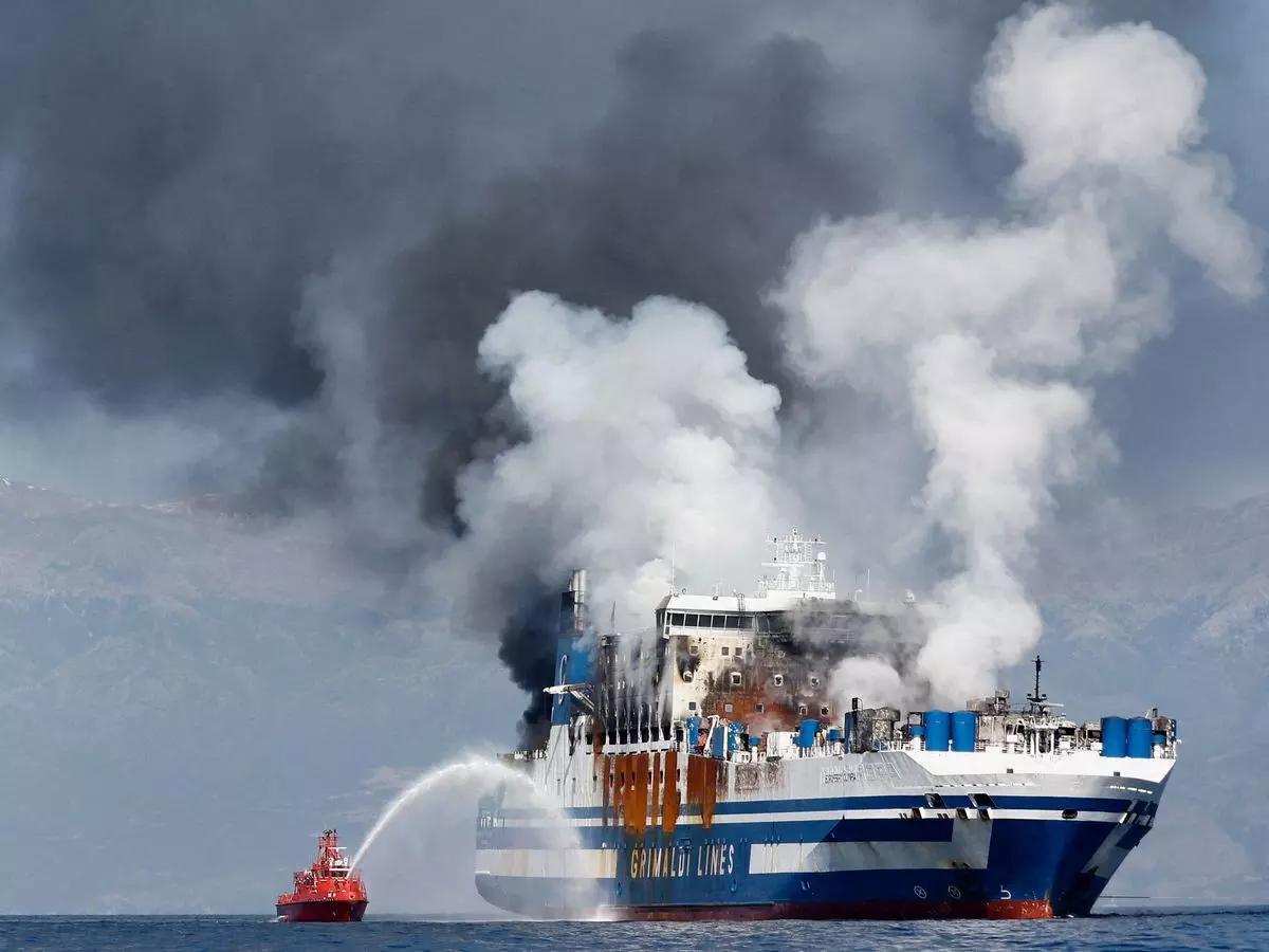 Massive fire breaks out on board ferry bound for Italy, passengers rescued