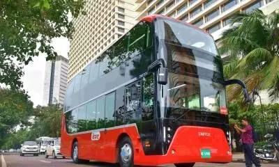 Gadkari inaugurates Indias 1st AC electric double-decker bus