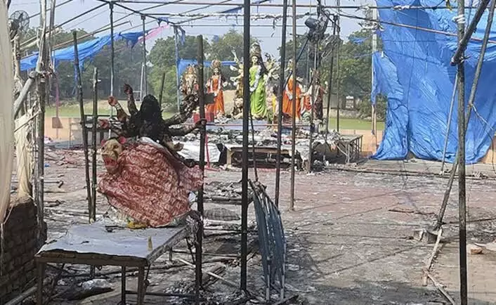 Five dead, more than 60 injured in massive fire at Durga Puja Pandal in UP
