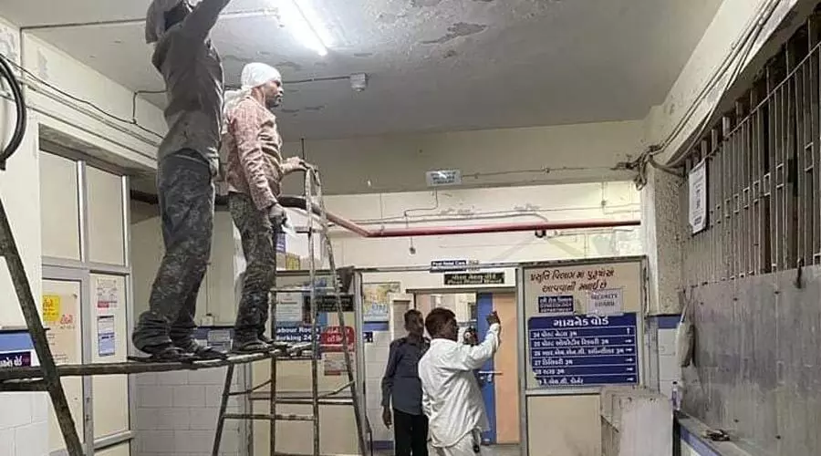 Ahead of Modis visit, the paint-peeling Gujarat hospital gets clean overnight: report