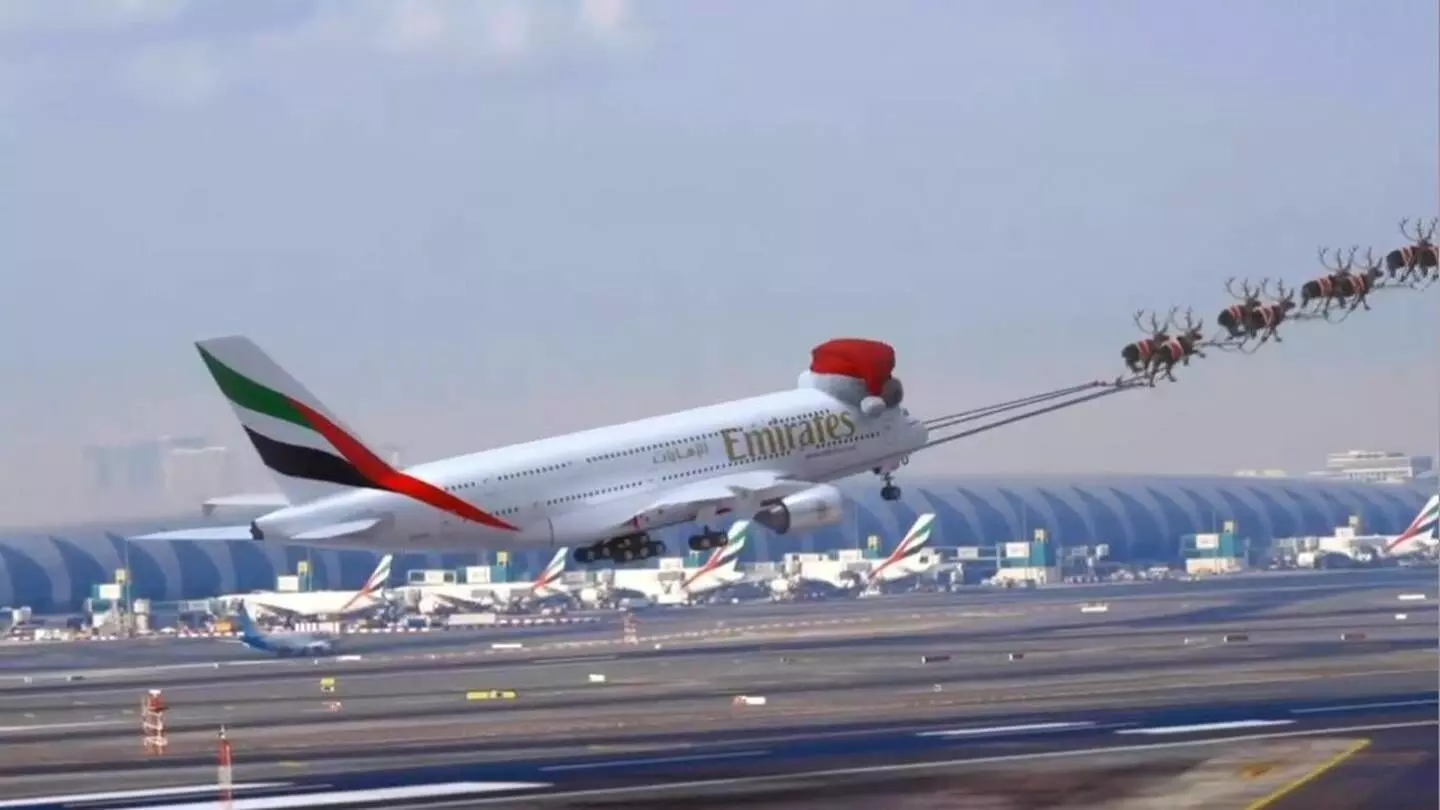 Emirates Airbus A380 transformed into Santas sleigh, Video goes viral