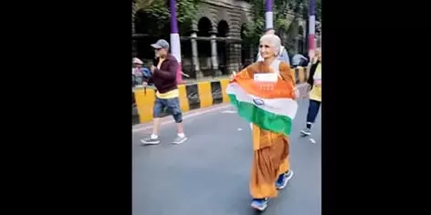 80-year-old grandma wows netizens after running Mumbai Marathon