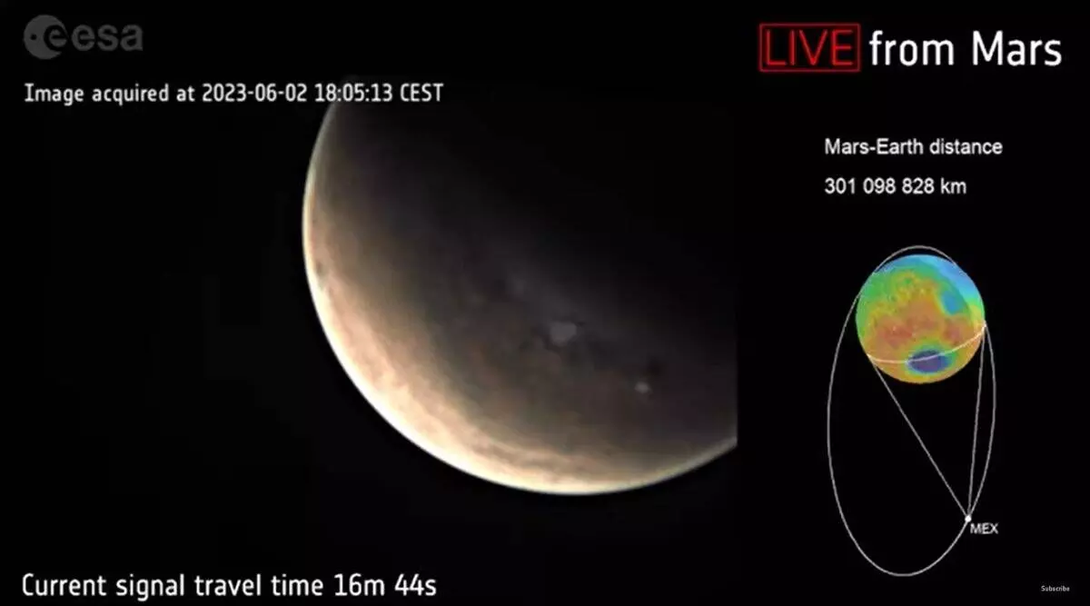 In a first, European Space Agency’s Mars Express live streams images from the red planet