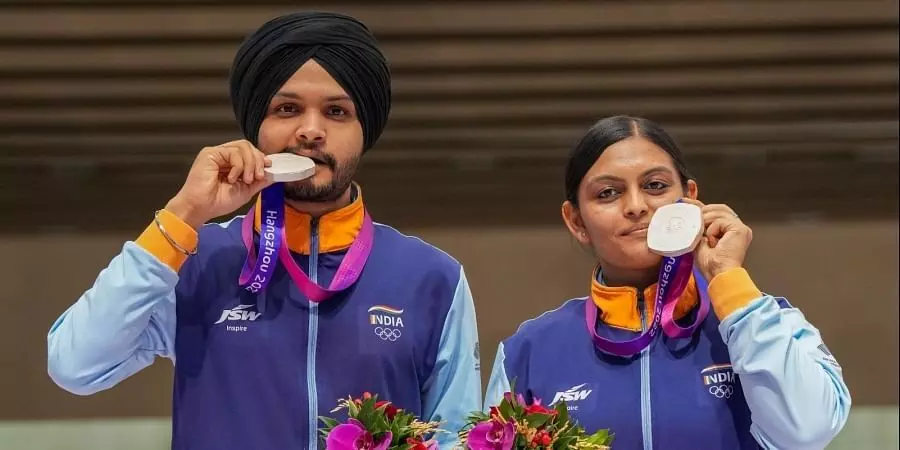 Asian Games: Sarabjot, Divya claim silver in 10m air pistol mixed team event