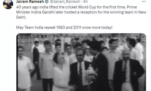 Cong shares 1983, 2011 WC winning teams reception by Indira Gandhi, Manmohan Singh